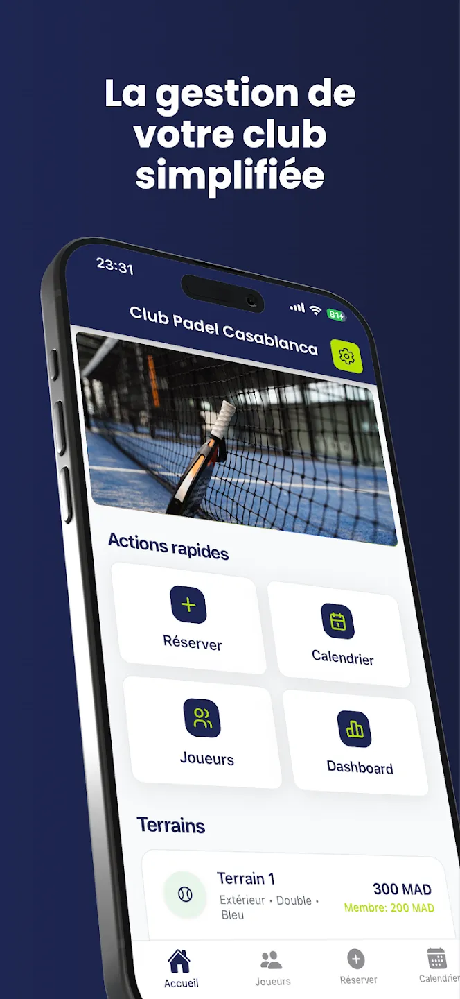 PadelGo Manager : Application de gestion du club.