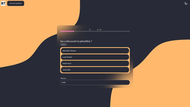 Rculture : Question en cours de partie.